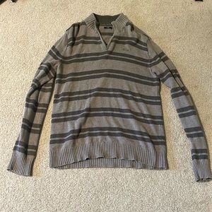 half zip brown long sleeve